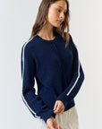 The Cori Long Sleeve Contrast Sweater