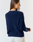 The Cori Long Sleeve Contrast Sweater
