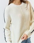 The Cori Long Sleeve Contrast Sweater