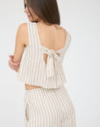 The Dani Khaki Stripe Tank + Pants Set