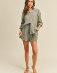 The Deana Gauze Button Down Top + Shorts Set - Sold Separately