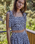 The Debbie Abstract Heart Top + Midi Skirt - Sold Separately