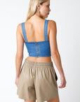The Demi Denim Bustier Top