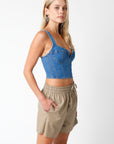 The Demi Denim Bustier Top