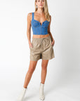 The Demi Denim Bustier Top