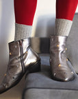 The Silk and Wool Dust Star Socks - Grey