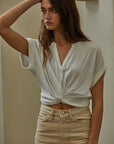 The Eliza Crop Twist Top