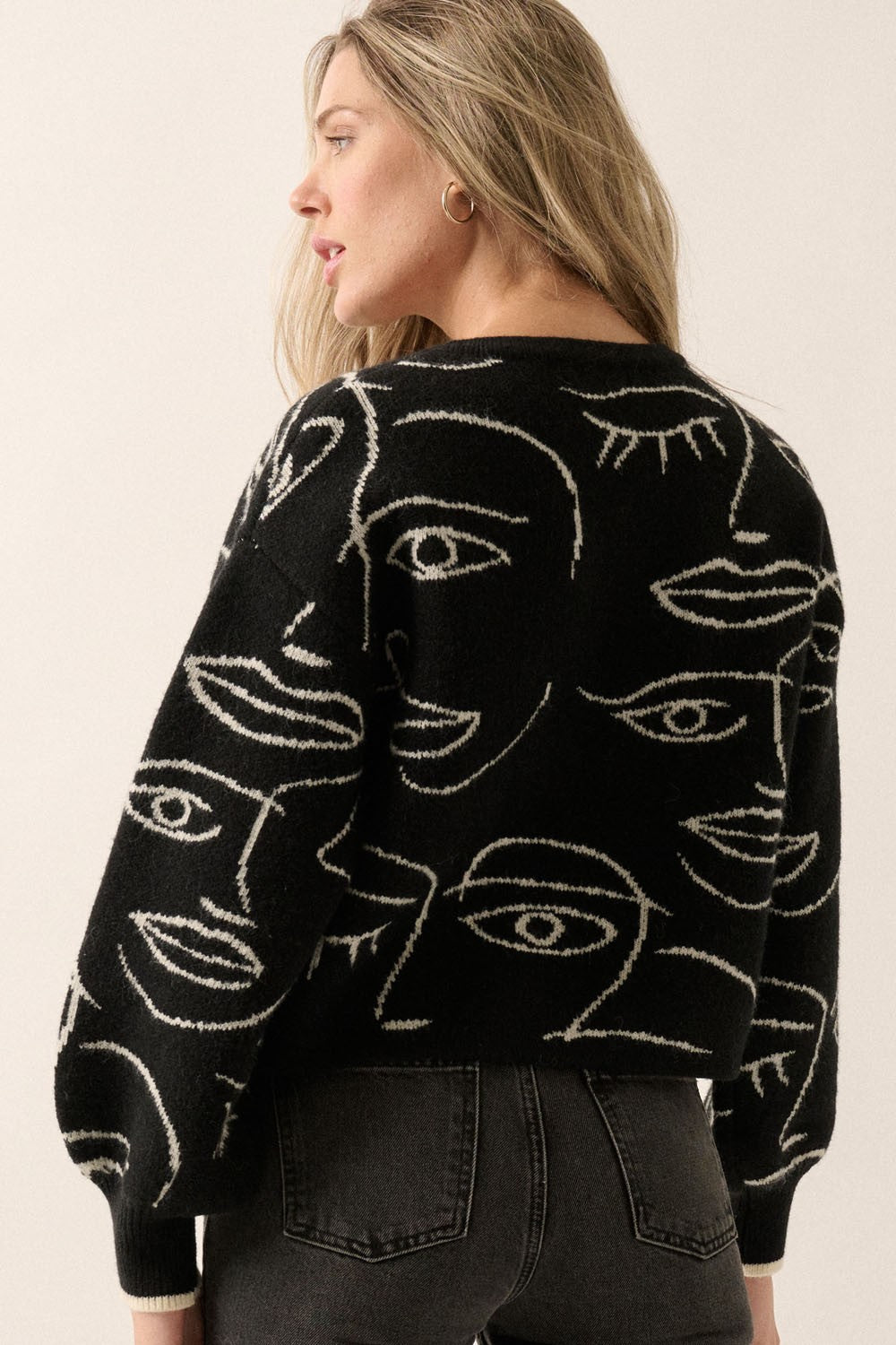 Abstract shop face jumper