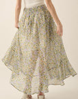 The Fiori Floral Chiffon Top + Maxi Skirt Set - Sold Separately