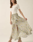 The Fiori Floral Chiffon Top + Maxi Skirt Set - Sold Separately