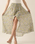 The Fiori Floral Chiffon Top + Maxi Skirt Set - Sold Separately
