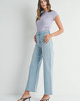 The Hailey Light Denim Wide Leg Jeans
