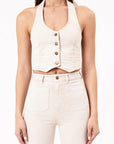 The Halter Off White Vest by Rolla's