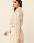 The Harlon Collared Wrap Front Top
