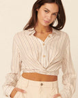 The Harlon Collared Wrap Front Top