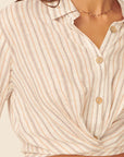 The Harlon Collared Wrap Front Top