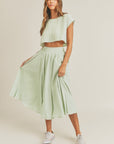 The Santorini Crop Top + Midi Skirt Set- Sold Separately