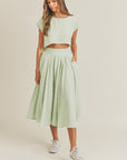 The Santorini Crop Top + Midi Skirt Set- Sold Separately