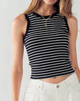 The Jade Stripe Ribbed Tank Top