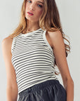 The Jade Stripe Ribbed Tank Top
