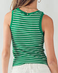 The Jade Stripe Ribbed Tank Top
