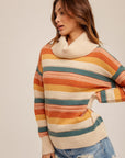The Janelle Striped Turtle Neck Sweater