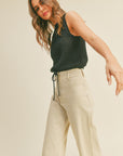 The Jaylen Crochet Drawstring Top