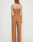 The Jayne Pleated Bodice Linen Jumpsuit