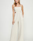 The Jayne Pleated Bodice Linen Jumpsuit