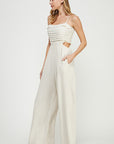 The Jayne Pleated Bodice Linen Jumpsuit