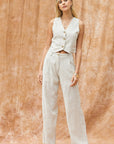 The Jill Pin Striped Vest + Pants Set - Sold Separately
