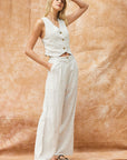 The Jill Pin Striped Vest + Pants Set - Sold Separately