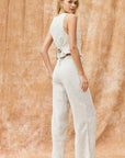 The Jill Pin Striped Vest + Pants Set - Sold Separately