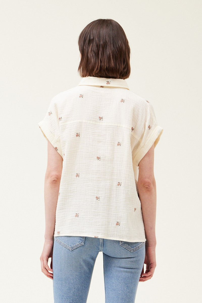 The Jillian Ivory Embroidered Blouse