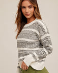 The Leah Round Neck Textured Sweater