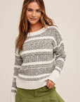 The Leah Round Neck Textured Sweater
