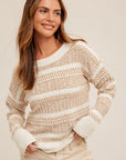 The Leah Round Neck Textured Sweater