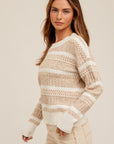 The Leah Round Neck Textured Sweater