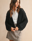 The Leslie Black Cable Knitted Cardigan