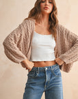 The Leslie Tan Cable Knitted Cardigan