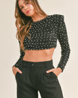 The Marilyn Pearl and Sequin Crop Top *Runway Exclusive*