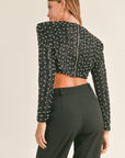 The Marilyn Pearl and Sequin Crop Top *Runway Exclusive*