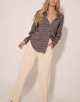 The Maia Stripe Button Down Top