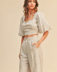 The Marcella Linen Straight Leg Pants