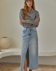 The Margie Midi Denim Skirt