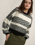 The Mari Abstract Stripe Knit Sweater