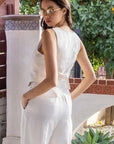 The Mariah Linen Vest + Pant Set - Sold Separately