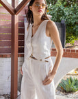 The Mariah Linen Vest + Pant Set - Sold Separately