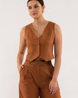 The Mariah Linen Vest + Pant Set - Sold Separately