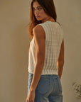 The Matilda Pointelle Knit Sweater Vest